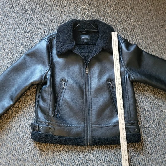 NWOT Super Soft Black Express Black Bomber Jacket Size Large - Picture 6 of 11